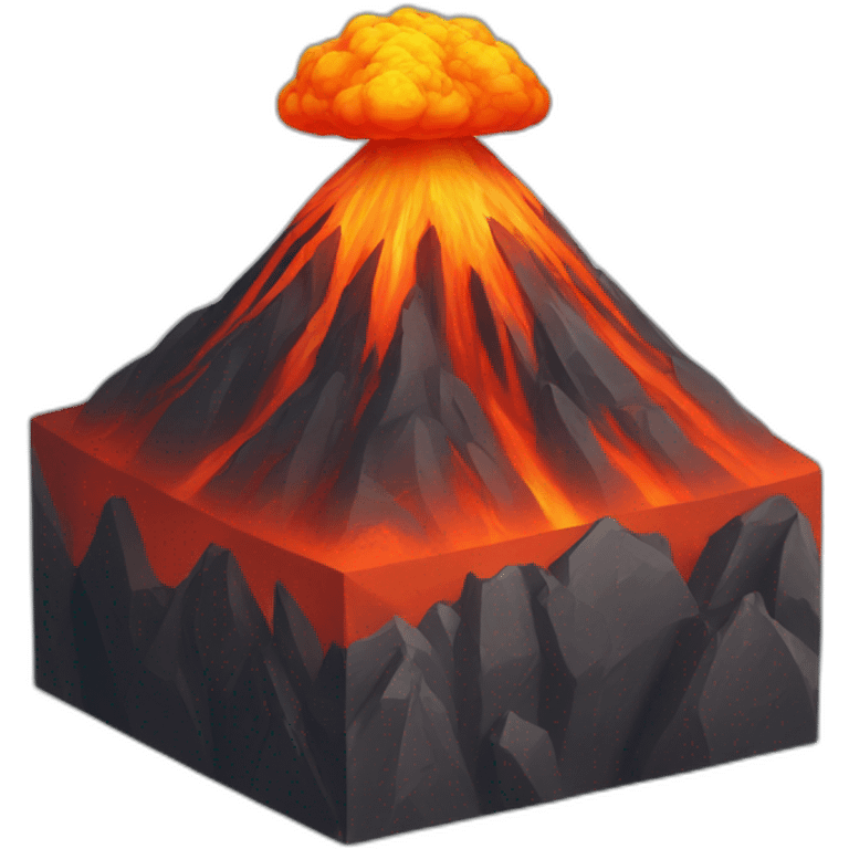 valcano on cube emoji