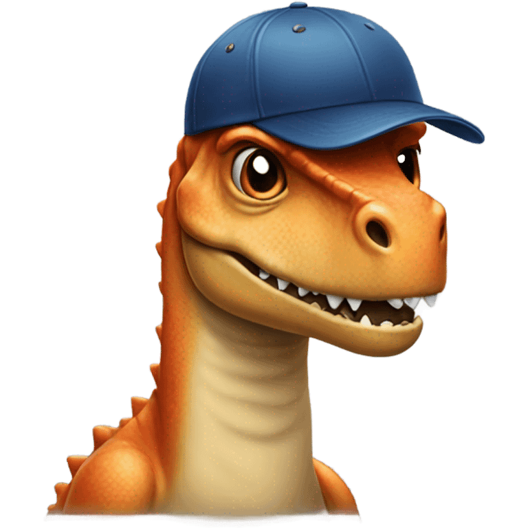 Dinosaur with cap back emoji