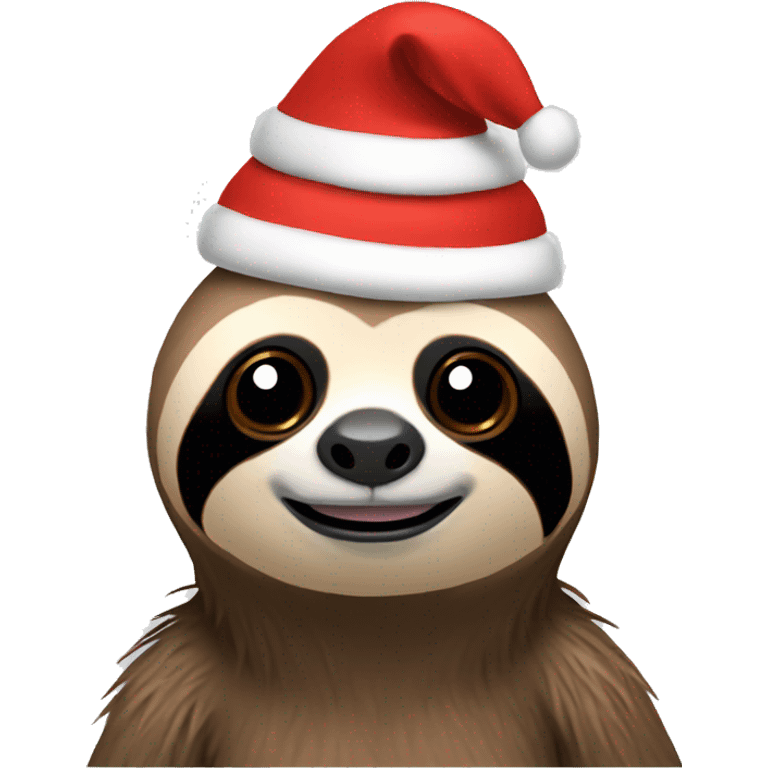 Sloth with Christmas hat emoji