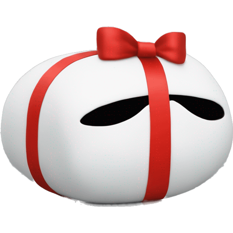 Xmas Stack pillow no face with red ribbon emoji