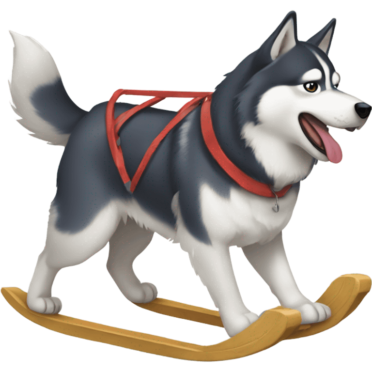 Husky pulling a sled emoji