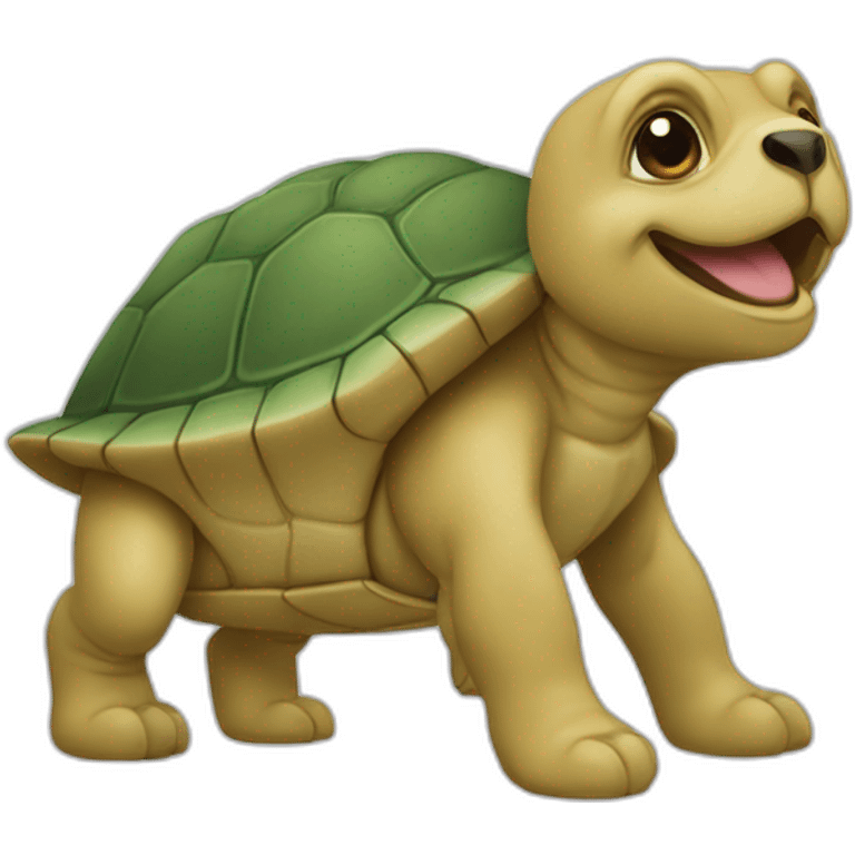 Tortue sur un chien emoji