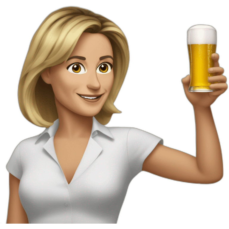 Emanuelle macron entrain de boire une bière emoji