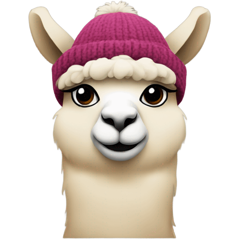 Alpaca wearing wooly hat emoji