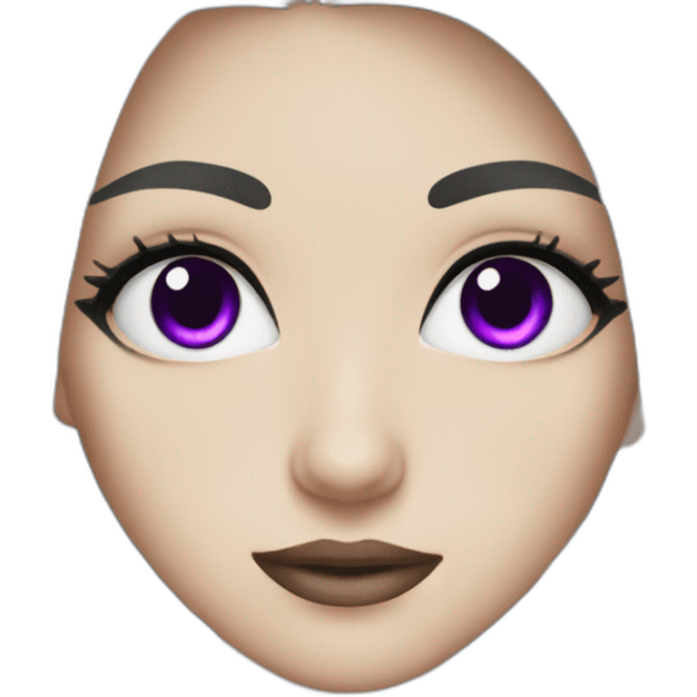 A white girl with purple eyes and dark black hair emoji