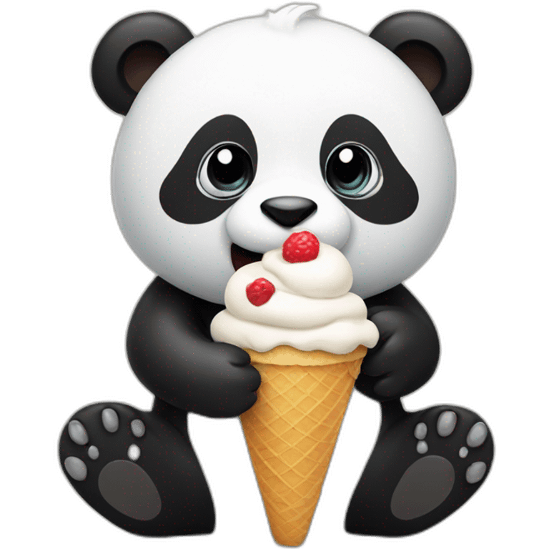 Panda eating ice cream emoji