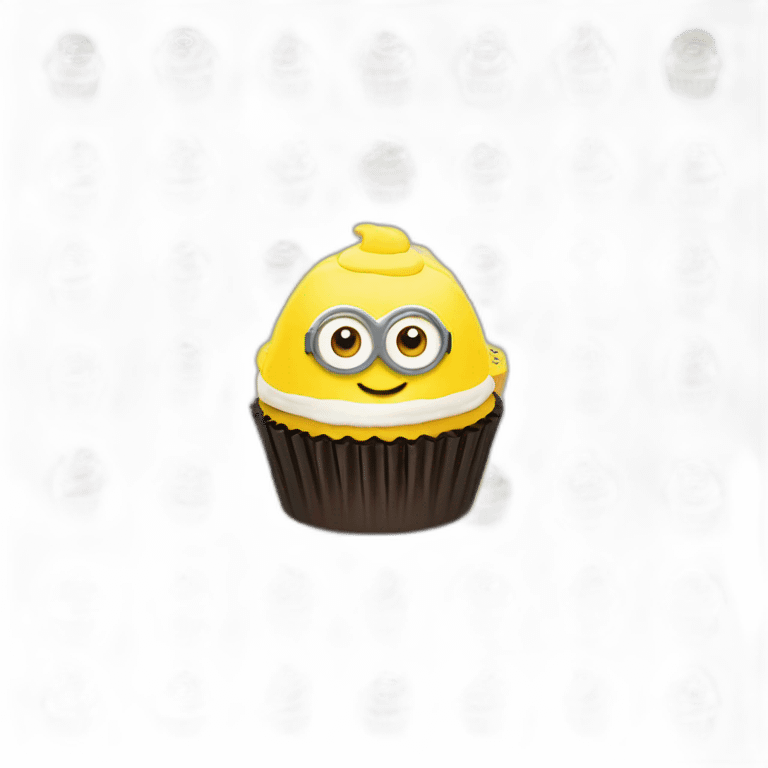 Happy yellow minion cupcake  emoji