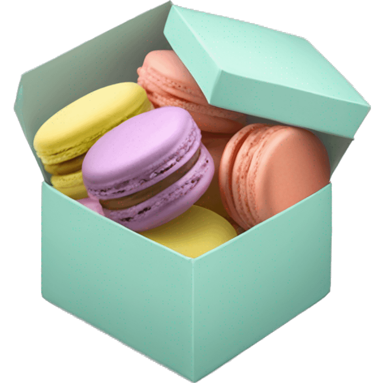 Box of pastel French macarons  emoji