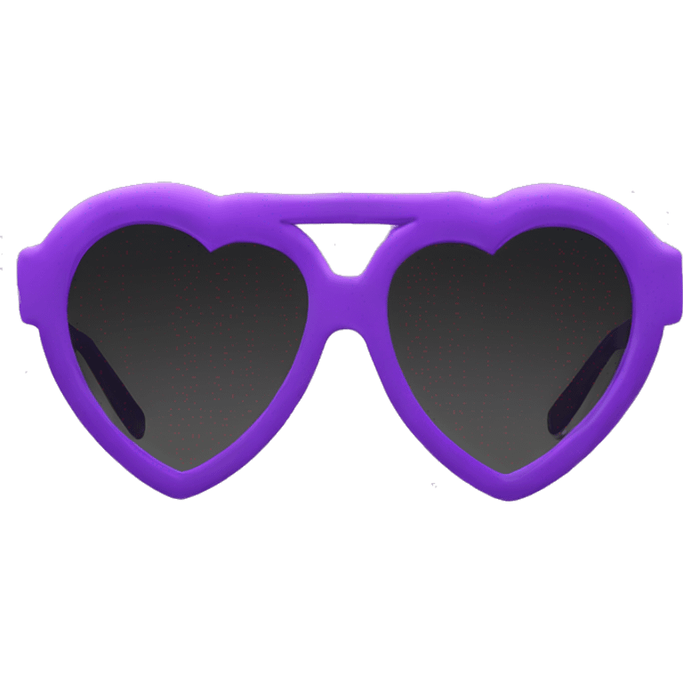 Purple heart shaped sunglasses with black lens emoji