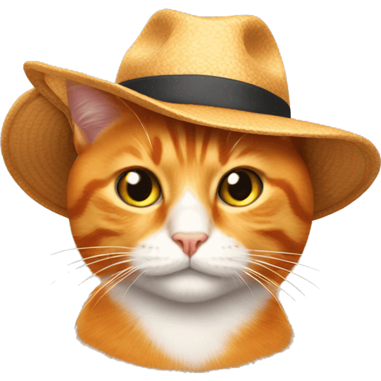 Orange cat wearing a hat  emoji