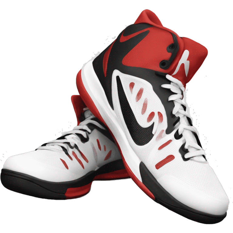 Black , red and white Nike Basketball shoes emoji