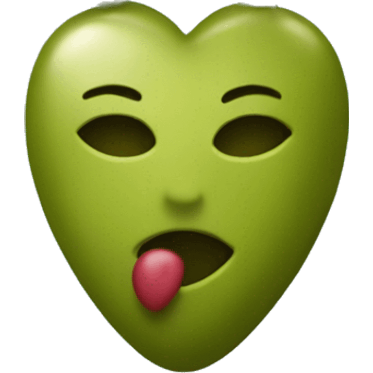 olive heart adorned with olive garland  emoji