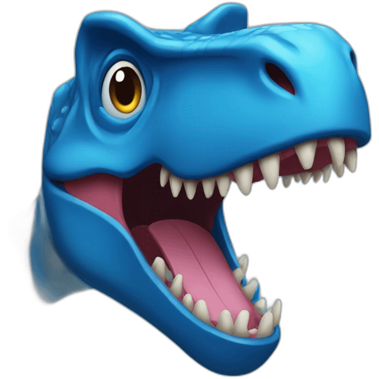 blue t-rex head emoji