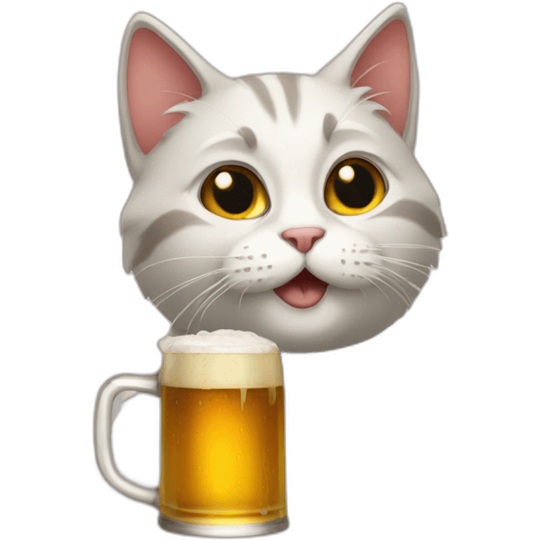 cat with beer emoji