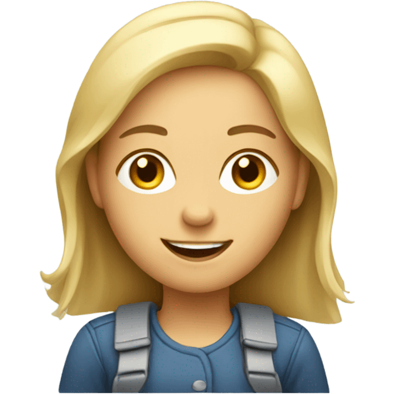 smiling girl driving a car emoji