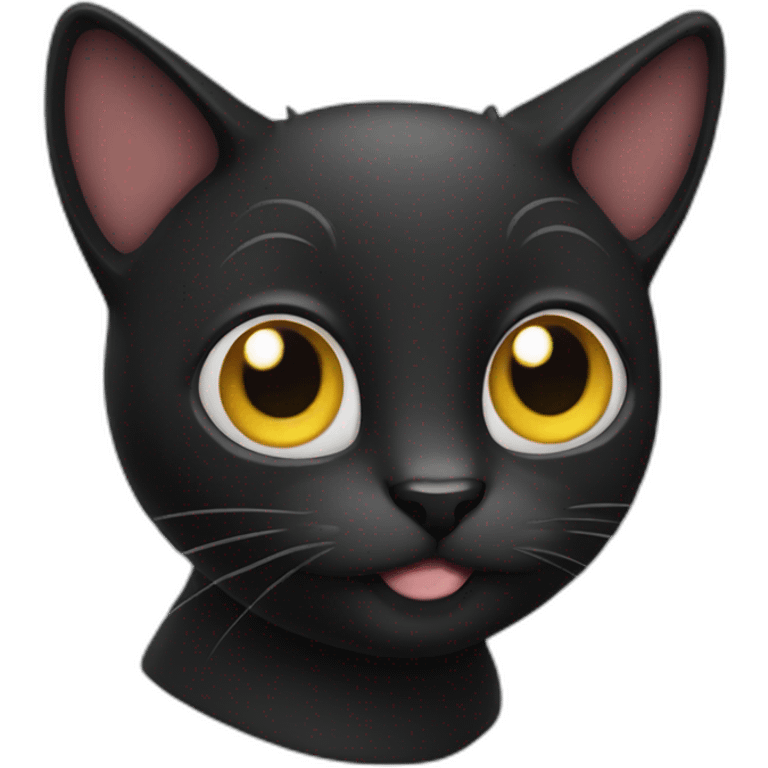 Black funny cat emoji