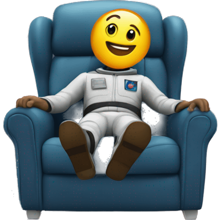 In a chair flying in space  emoji