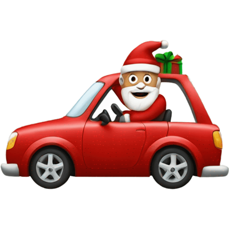 Santa driving car emoji