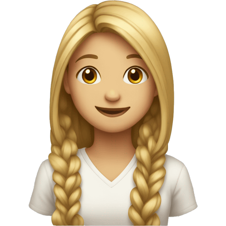 smiling girl with long hair hugging  emoji