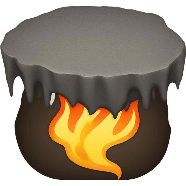 A pothole with flames coming up emoji