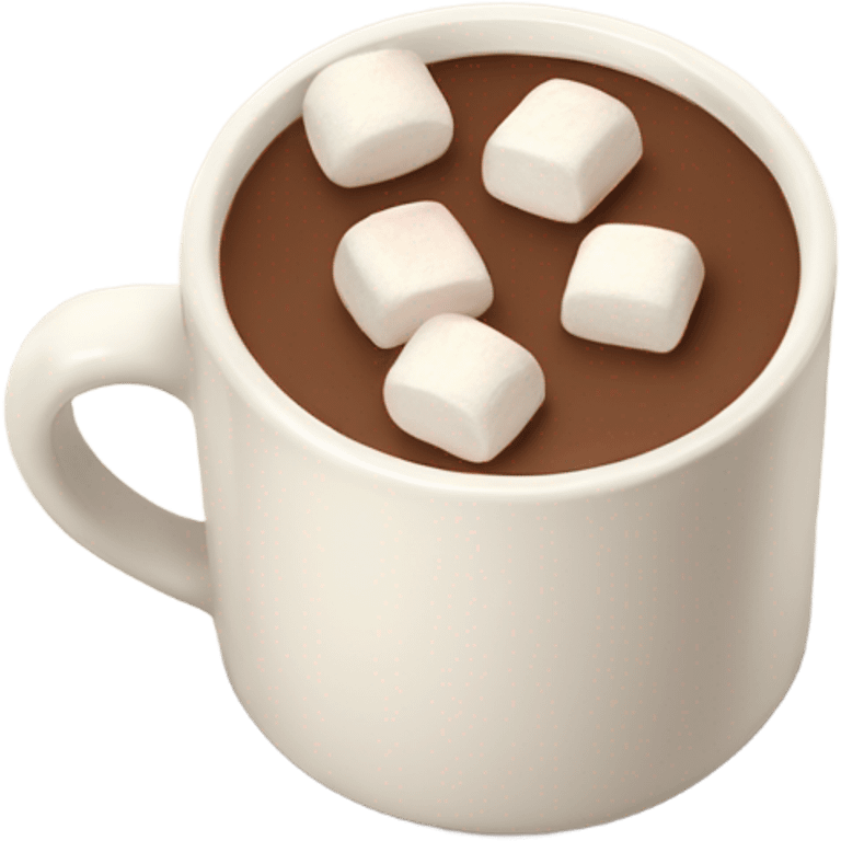 Light beige mug of hot chocolate with marshmallows  emoji