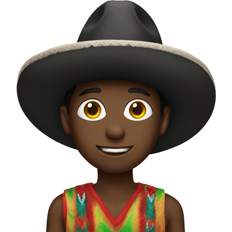 Black boy with Mexican hat on  emoji