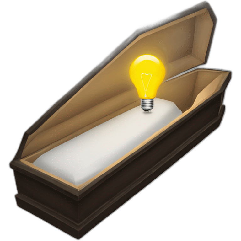 coffin with light bulb emoji