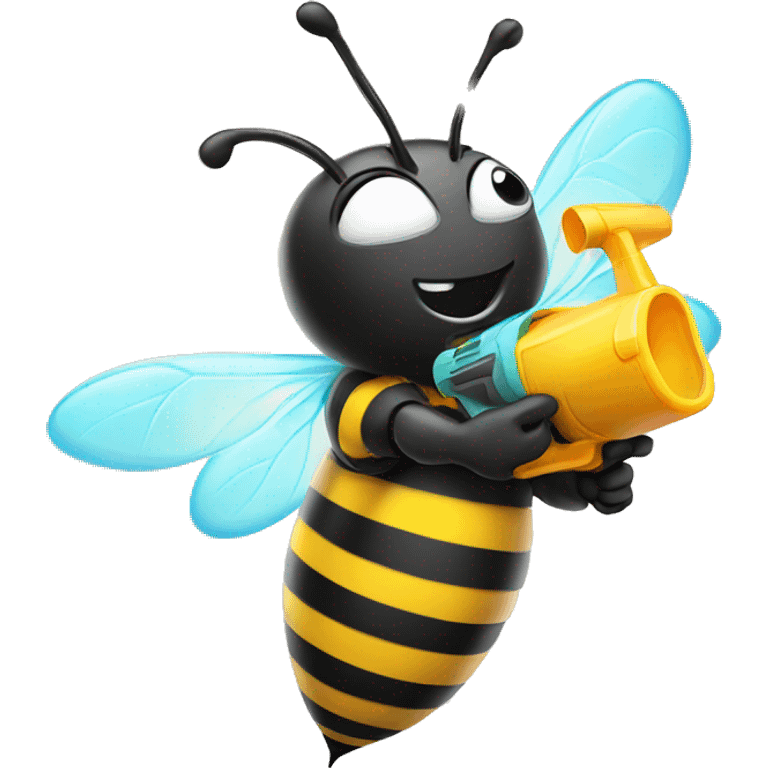 Bee with water gun emoji