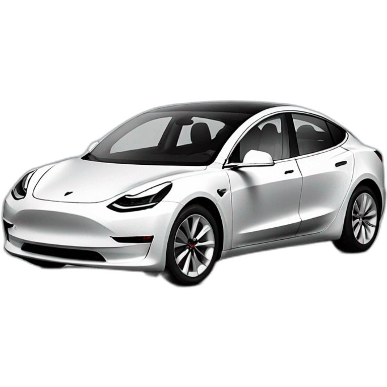 White Tesla model 3 emoji