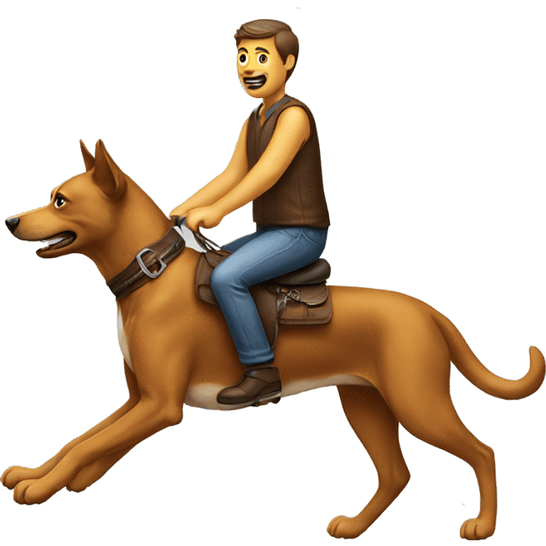 A man riding a dog emoji