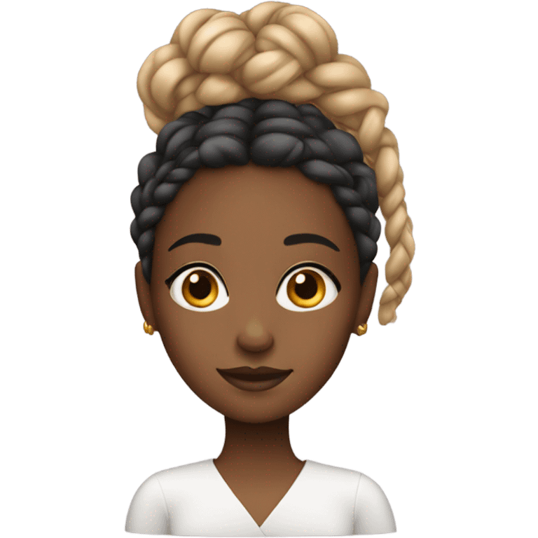 Black girl with pretty braids  emoji