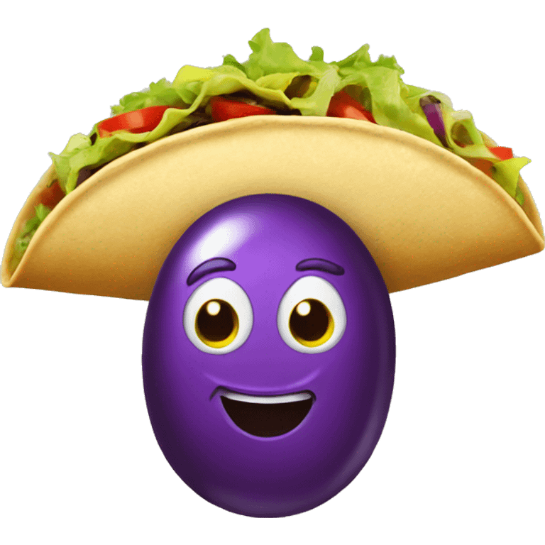 Taco with a eggplant emoji