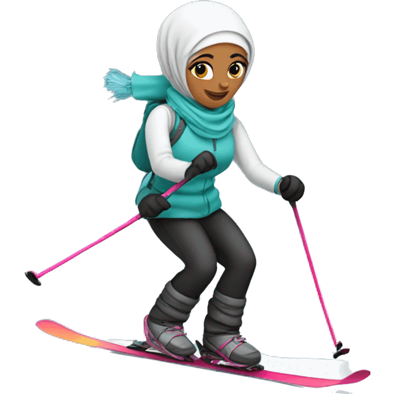 Hijabi-skiing-in-mountains emoji