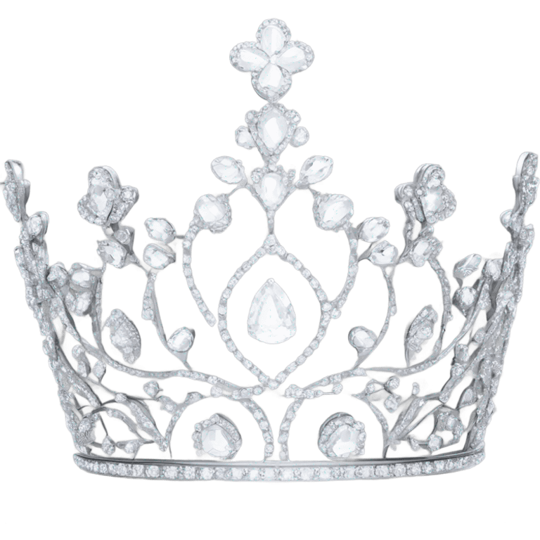 dainty british sparkling diamond tiara silver emoji