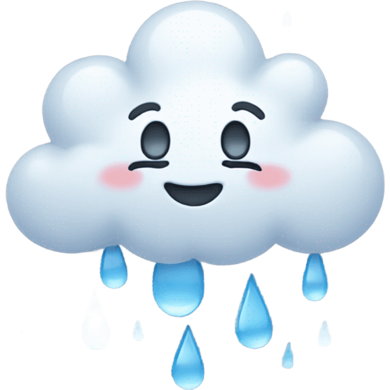 A happy rain cloud saying good morning  emoji