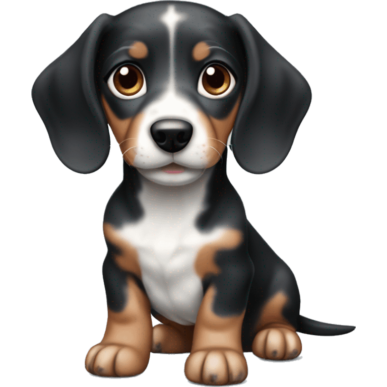 Black merle dachshund puppy emoji