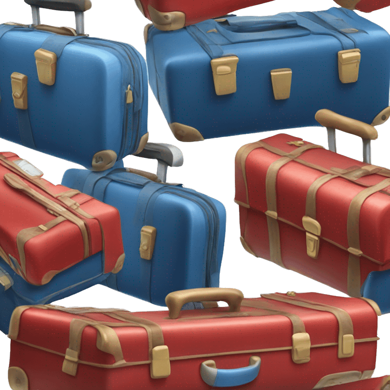 valise rouge et bleu  emoji