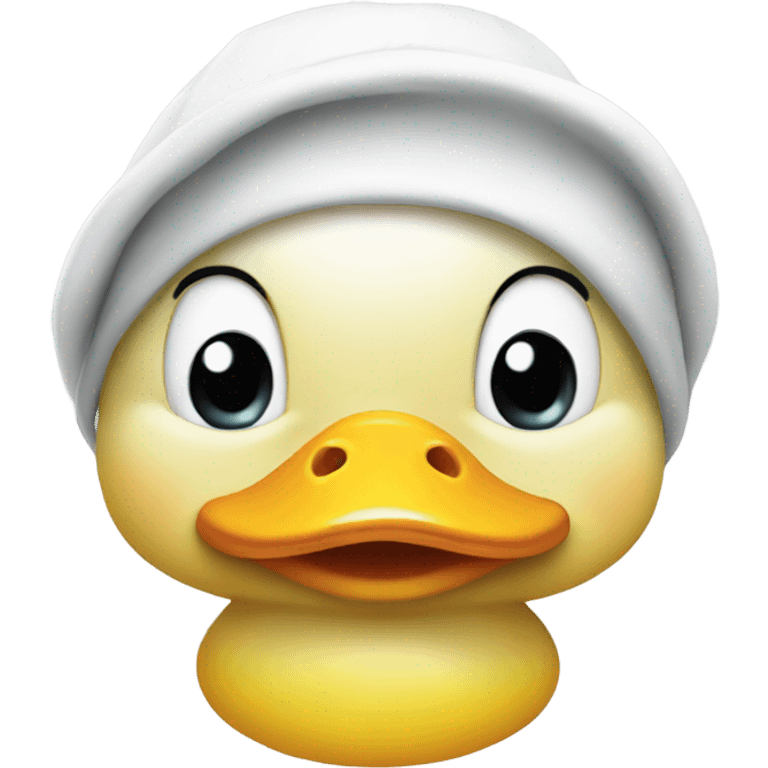 Cute duck with white cap emoji