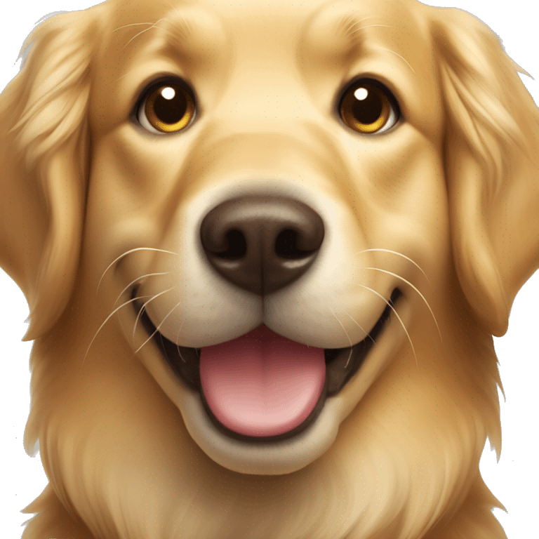 Golden retriever smiling emoji