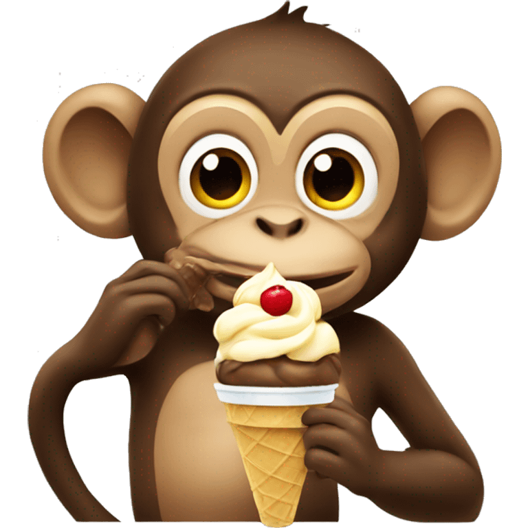 monkey eating ice cream emoji