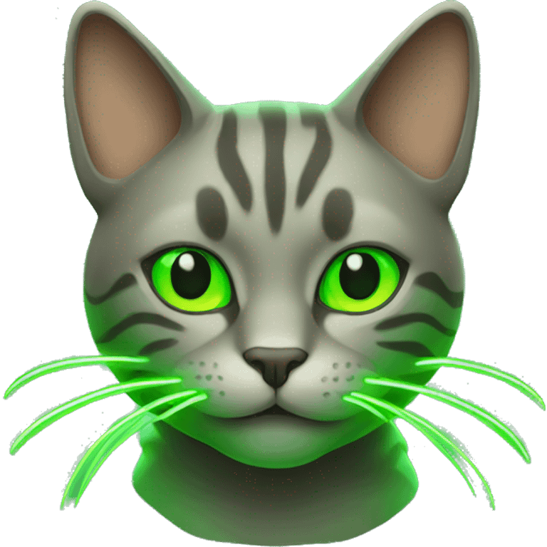 Cat with green neon  emoji