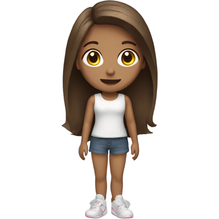 Girl with brown hair and point shoes emoji