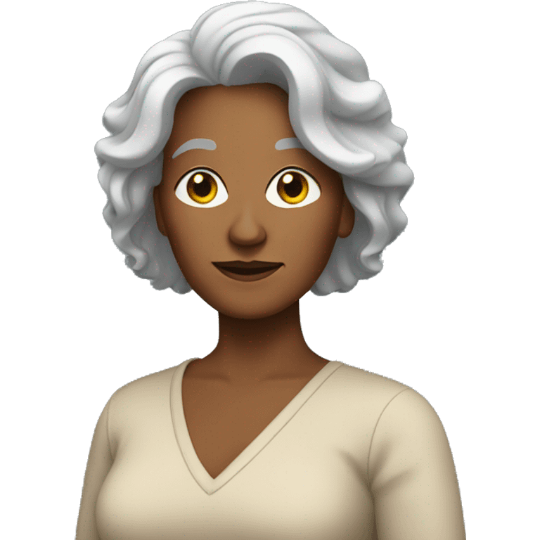 Brown mature woman with locks emoji