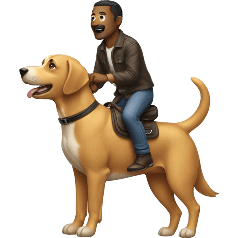 man riding a dog  emoji