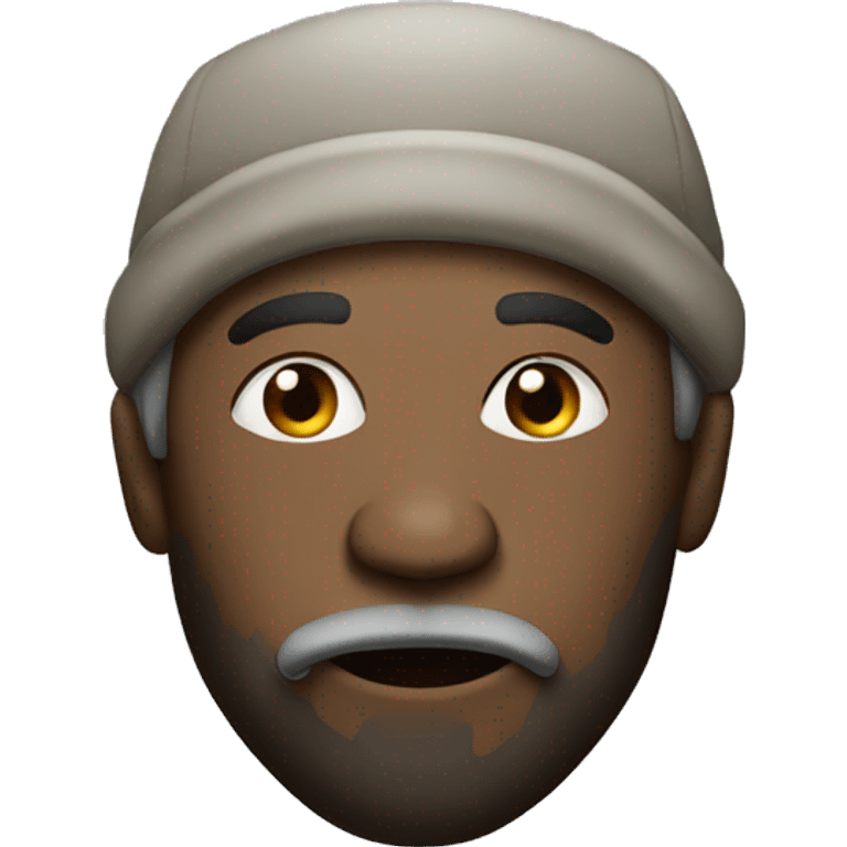 homeless man with cigarette in mouth emoji