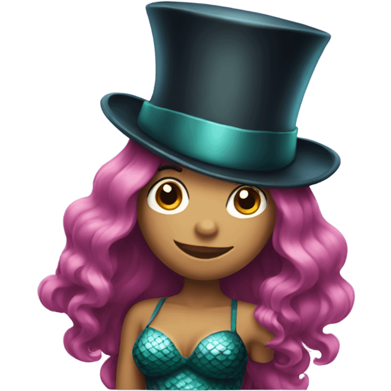 Mermaid wearing top hat  emoji