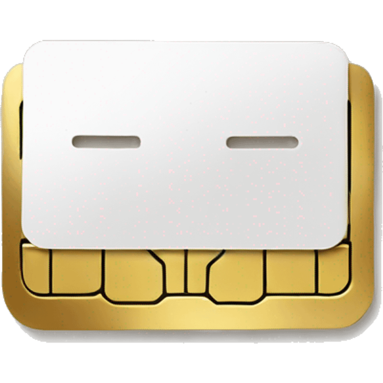 white and gold SIM Card you put in a phone emoji