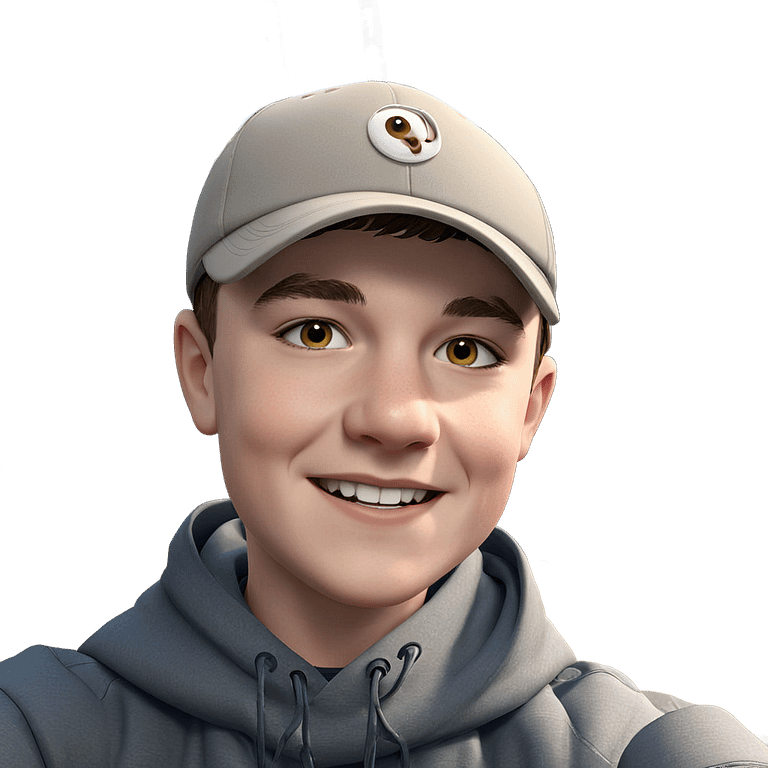 smiling boy in baseball cap emoji