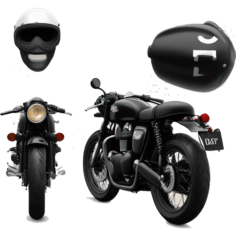 triumph bonneville black body cafe racer emoji