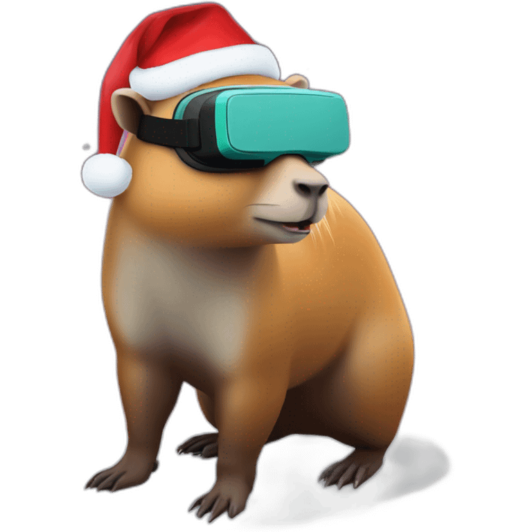 full body capybara in vr headset christmas emoji